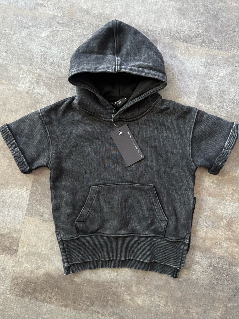 Little Bipsy Acid Wash Short Sleeve Hoodie